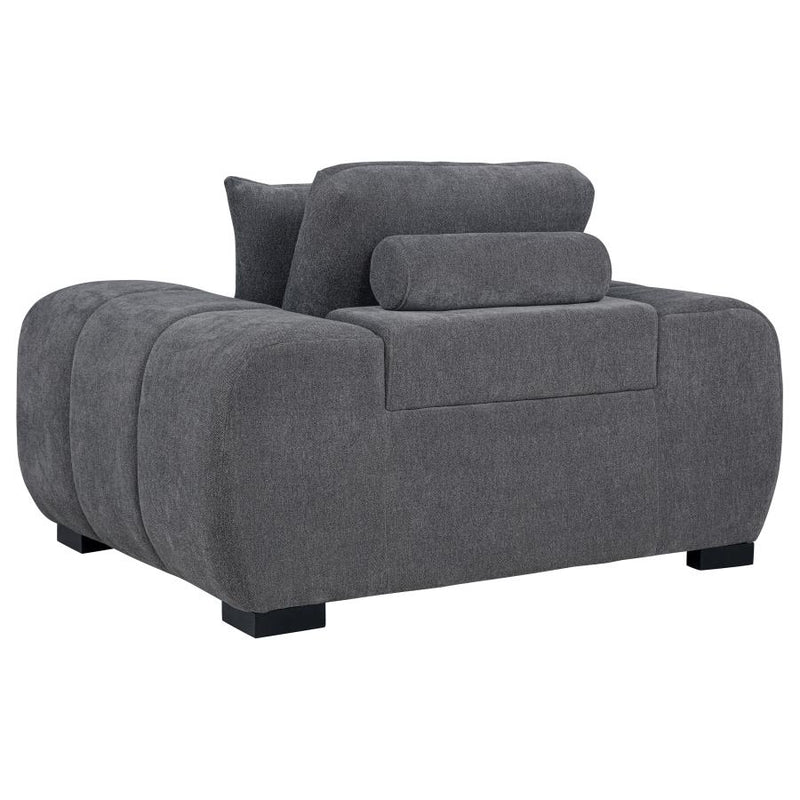 Octavia Upholstered Track Arm Accent Chair Charcoal Grey-zoom-