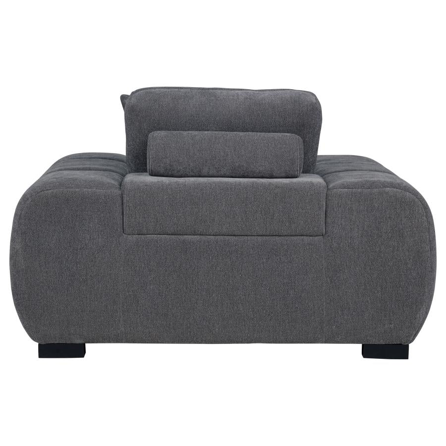 Octavia Upholstered Track Arm Accent Chair Charcoal Grey-zoom-5