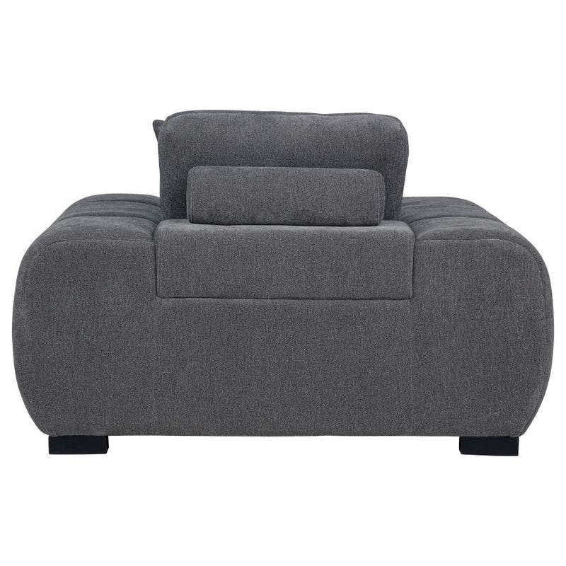 Octavia Upholstered Track Arm Accent Chair Charcoal Grey-zoom-
