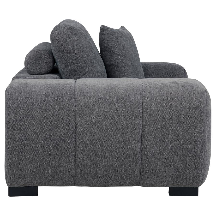 Octavia Upholstered Track Arm Accent Chair Charcoal Grey-6