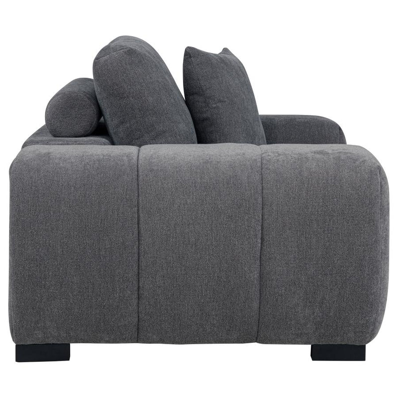 Octavia Upholstered Track Arm Accent Chair Charcoal Grey-zoom-