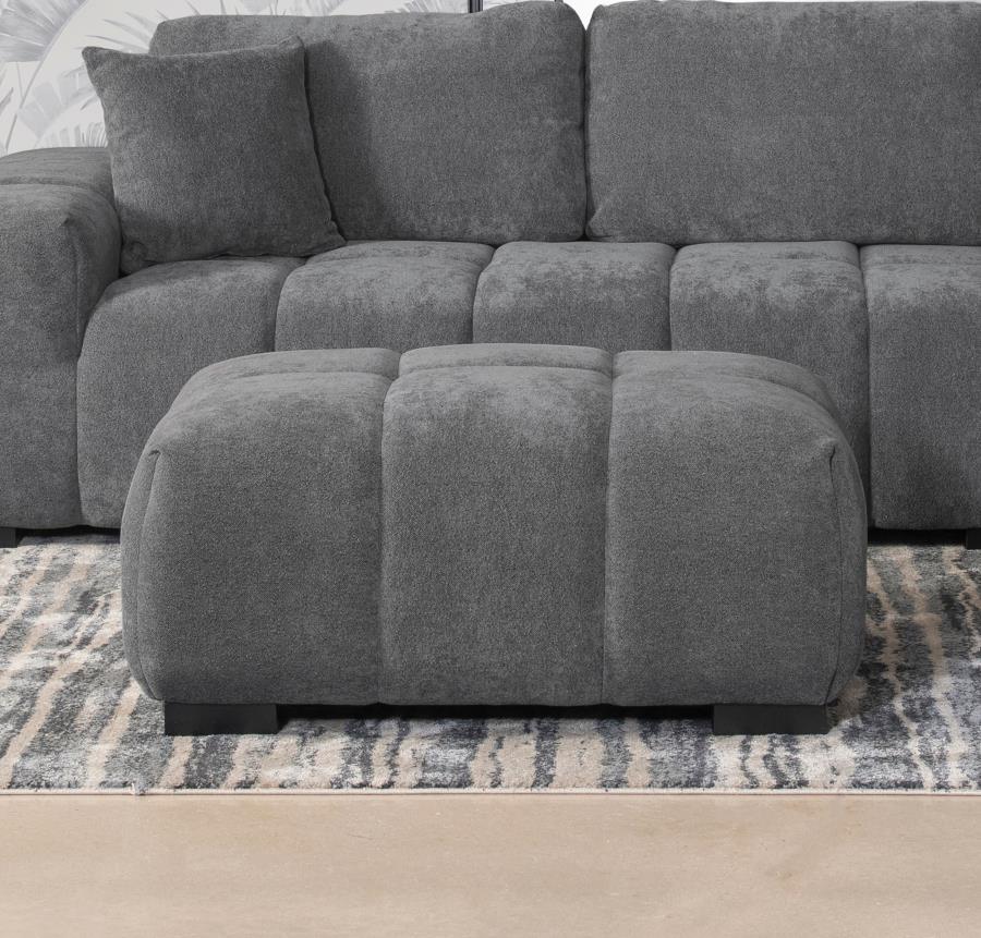 Octavia Upholstered Rectangular Ottoman Charcoal Grey-2