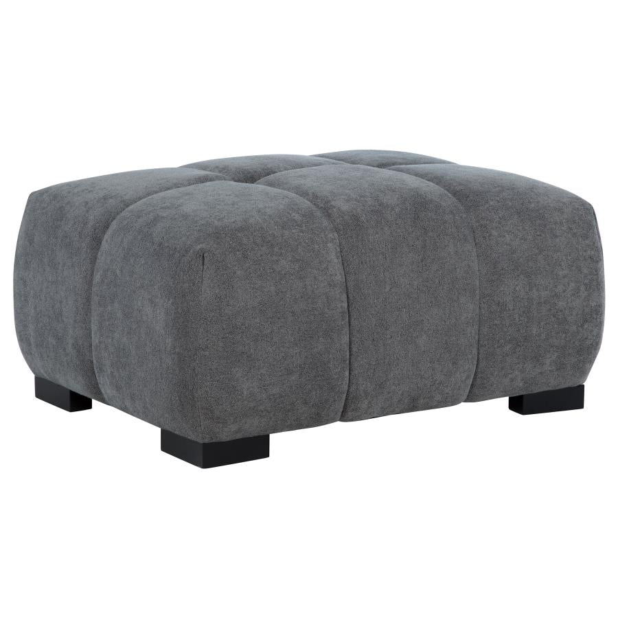 Octavia Upholstered Rectangular Ottoman Charcoal Grey-1