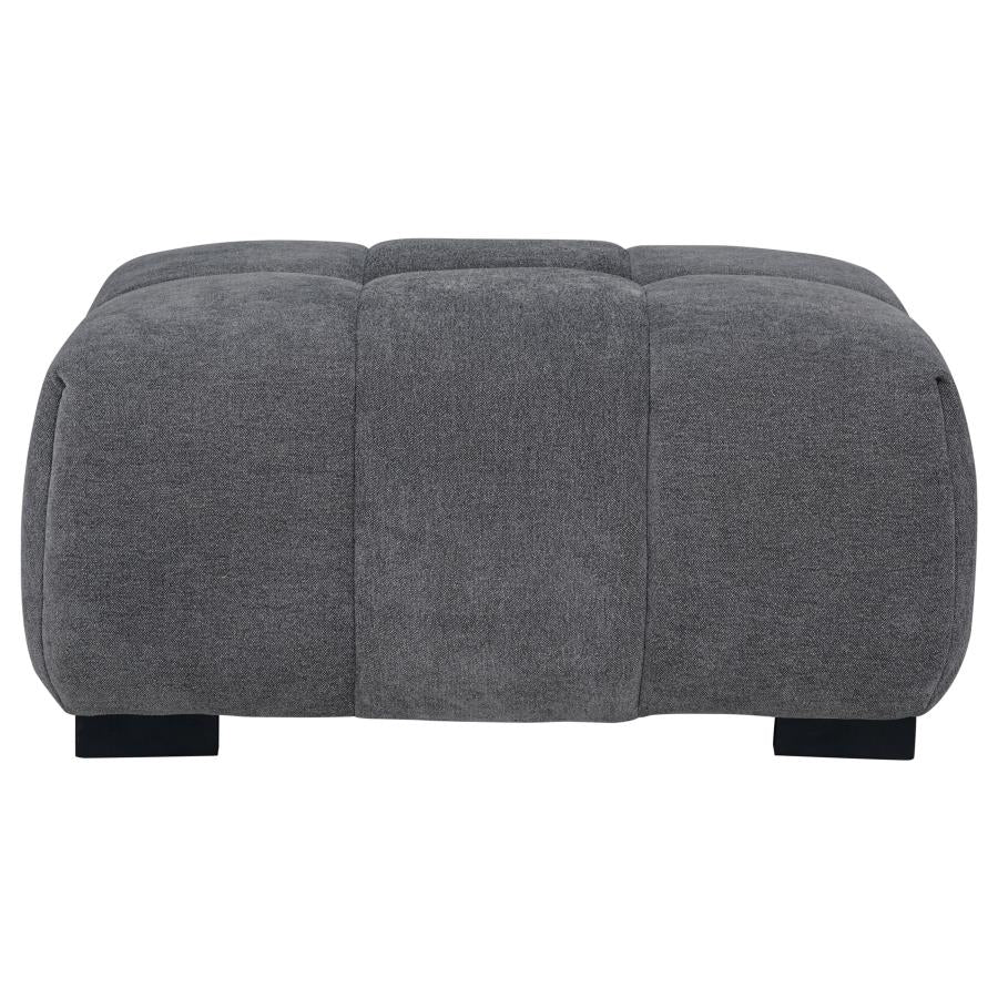 Octavia Upholstered Rectangular Ottoman Charcoal Grey-3