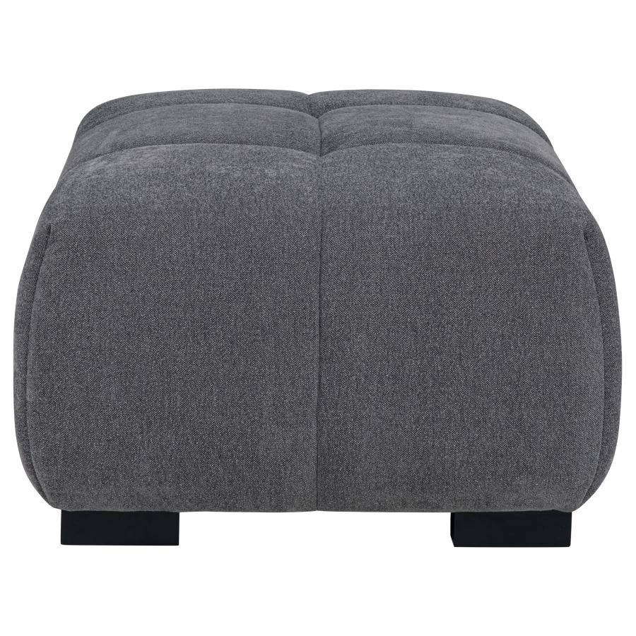 Octavia Upholstered Rectangular Ottoman Charcoal Grey-4