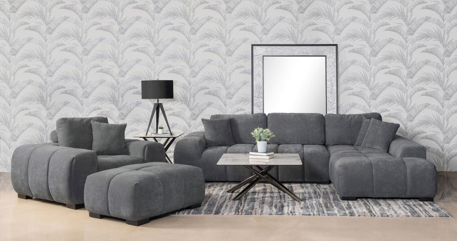 Octavia Upholstered Rectangular Ottoman Charcoal Grey-7
