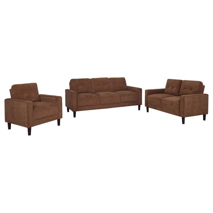 Bowen II 3-piece Fabric Upholstered Track Arm Sofa Set Rust-zoom-2