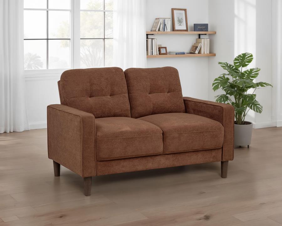 Bowen II Fabric Upholstered Track Arm Loveseat Rust-2