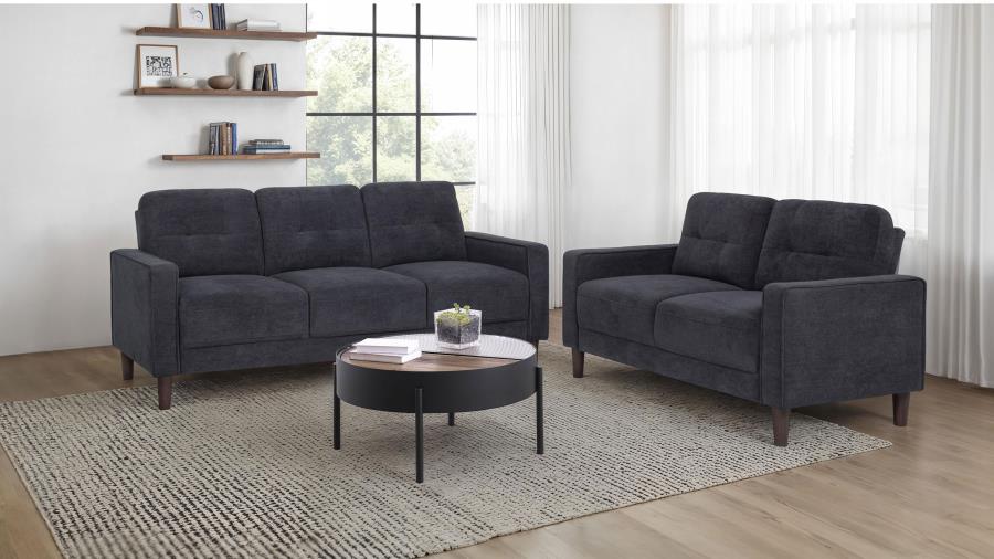 Bowen II 2-piece Upholstered Track Arm Sofa Set Steel Grey-zoom-1