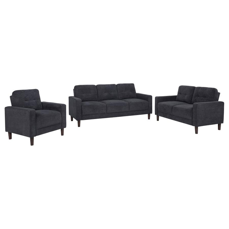 Bowen II 3-piece Upholstered Track Arm Sofa Set Steel Grey-zoom-