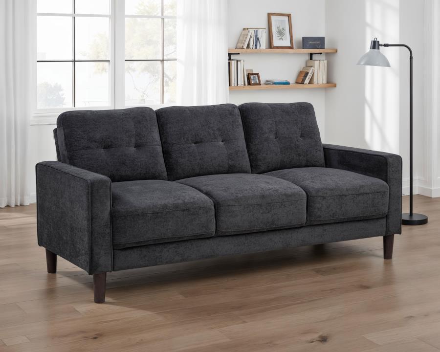 Bowen II Fabric Upholstered Track Arm Sofa Steel Grey-zoom-2
