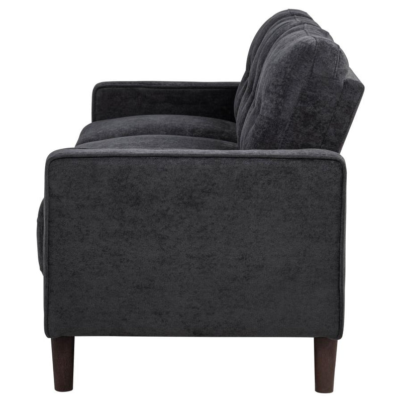 Bowen II Fabric Upholstered Track Arm Sofa Steel Grey-zoom-
