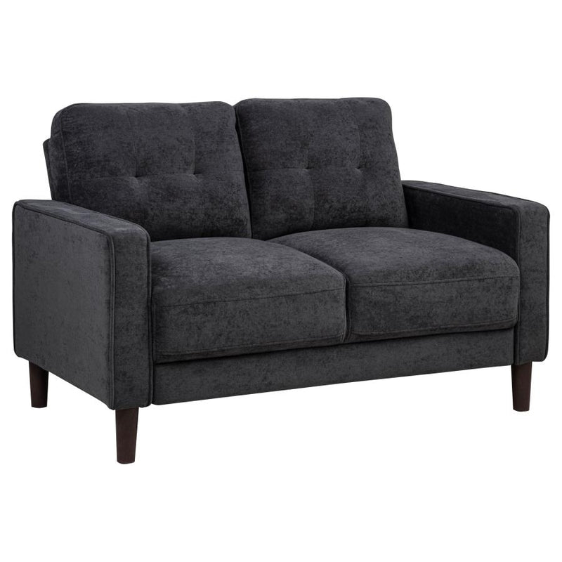 Bowen II Fabric Upholstered Track Arm Loveseat Steel Grey-zoom-