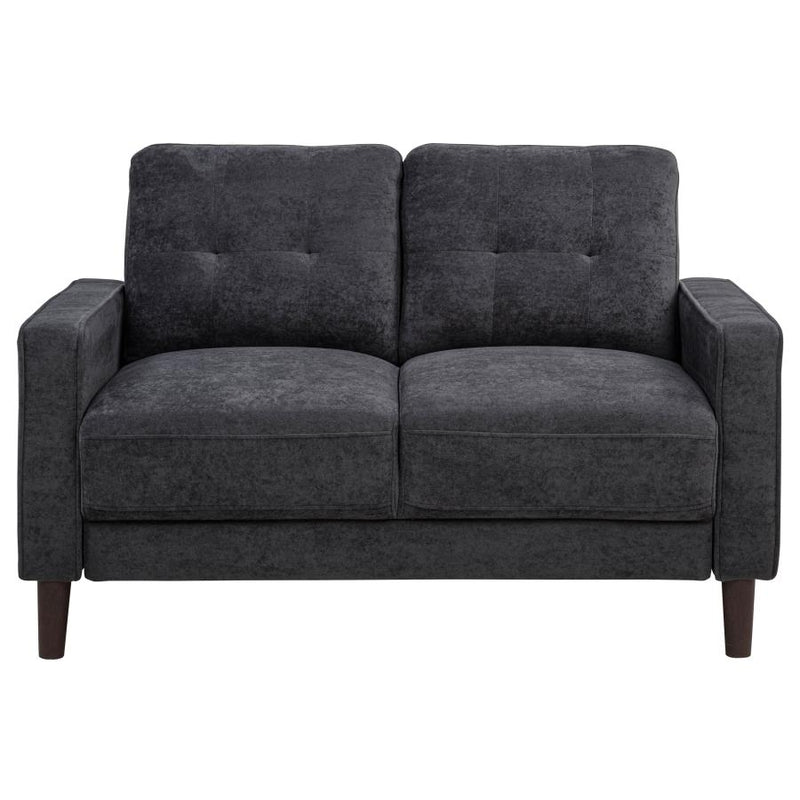 Bowen II Fabric Upholstered Track Arm Loveseat Steel Grey-zoom-