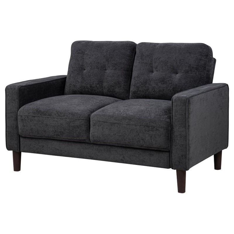 Bowen II Fabric Upholstered Track Arm Loveseat Steel Grey-zoom-