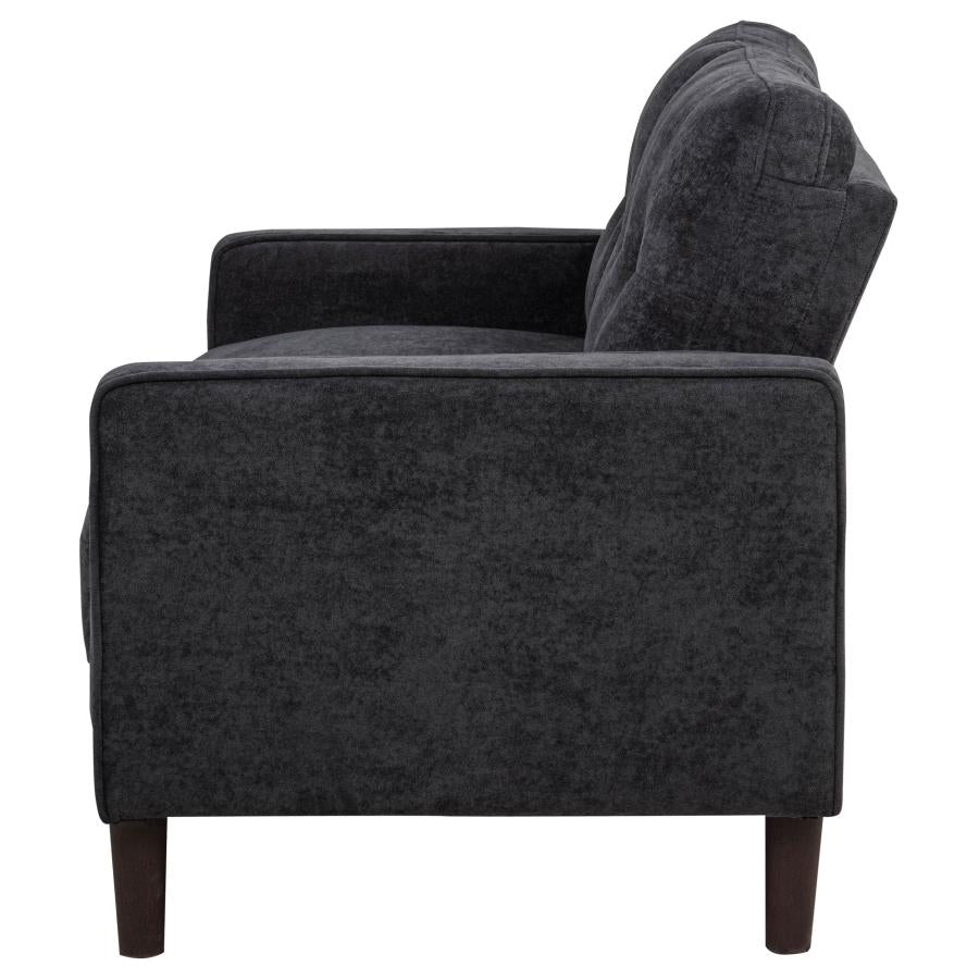 Bowen II Fabric Upholstered Track Arm Loveseat Steel Grey-5