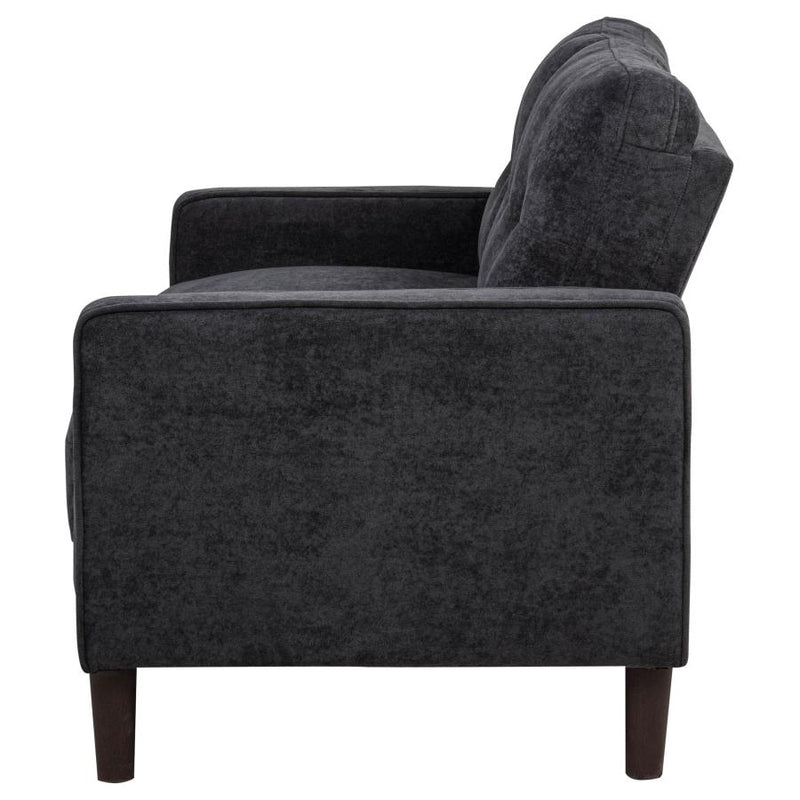 Bowen II Fabric Upholstered Track Arm Loveseat Steel Grey-zoom-