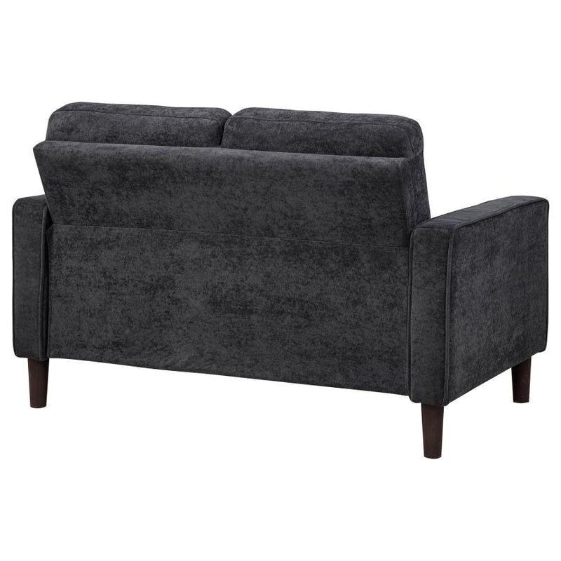 Bowen II Fabric Upholstered Track Arm Loveseat Steel Grey-zoom-