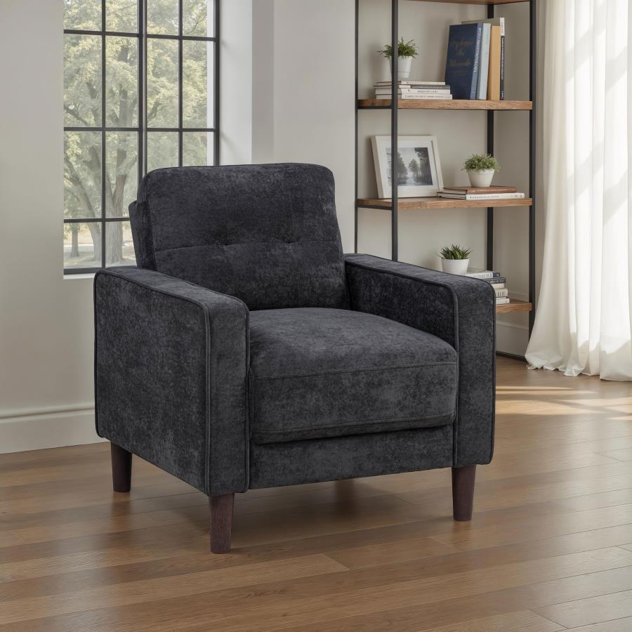 Bowen II Fabric Upholstered Track Arm Chair Steel Grey-2