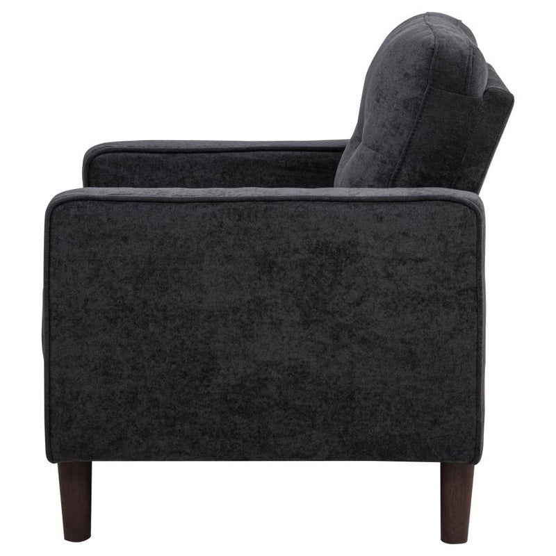 Bowen II Fabric Upholstered Track Arm Chair Steel Grey-zoom-