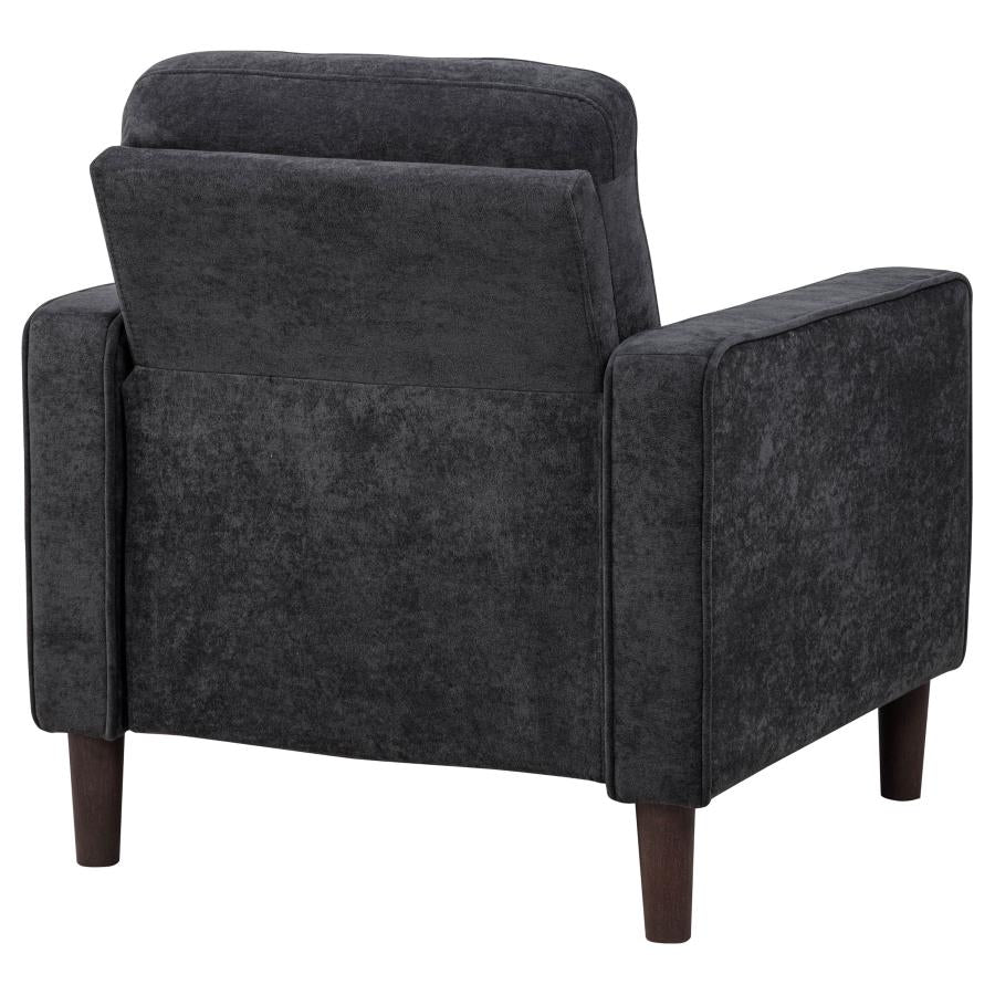 Bowen II Fabric Upholstered Track Arm Chair Steel Grey-7