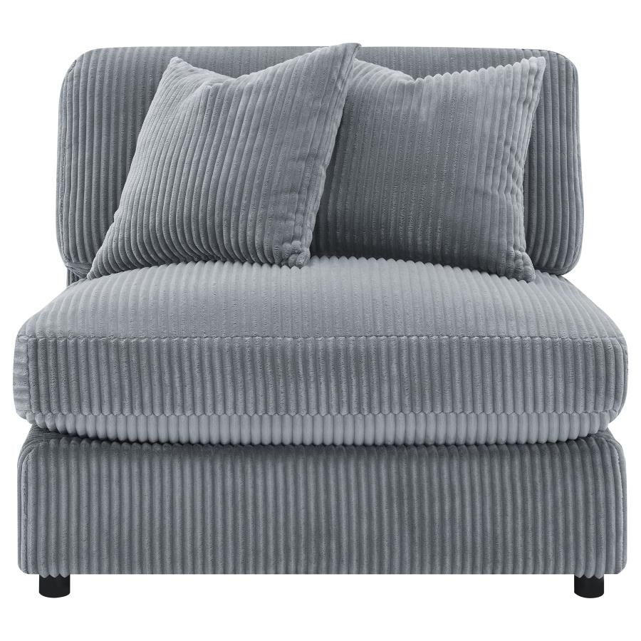 Blaine Upholstered Armless Chair Fog-3