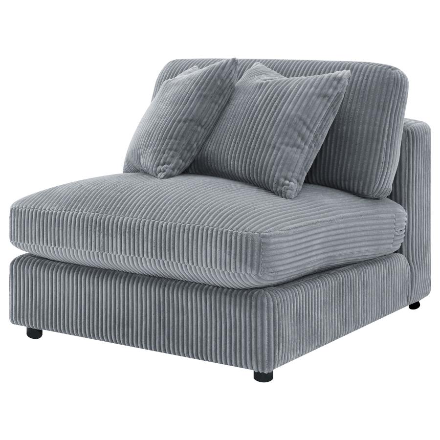 Blaine Upholstered Armless Chair Fog-4
