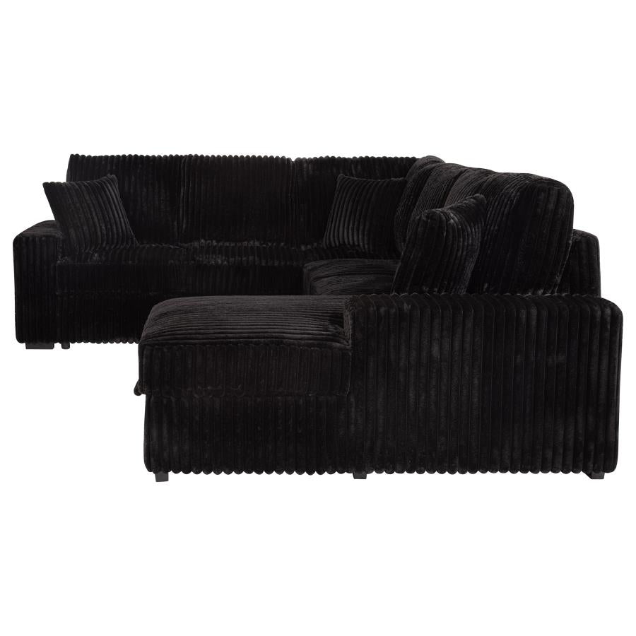 Devonshire Sleeper Sectional Sofa Storage Chaise Black-9