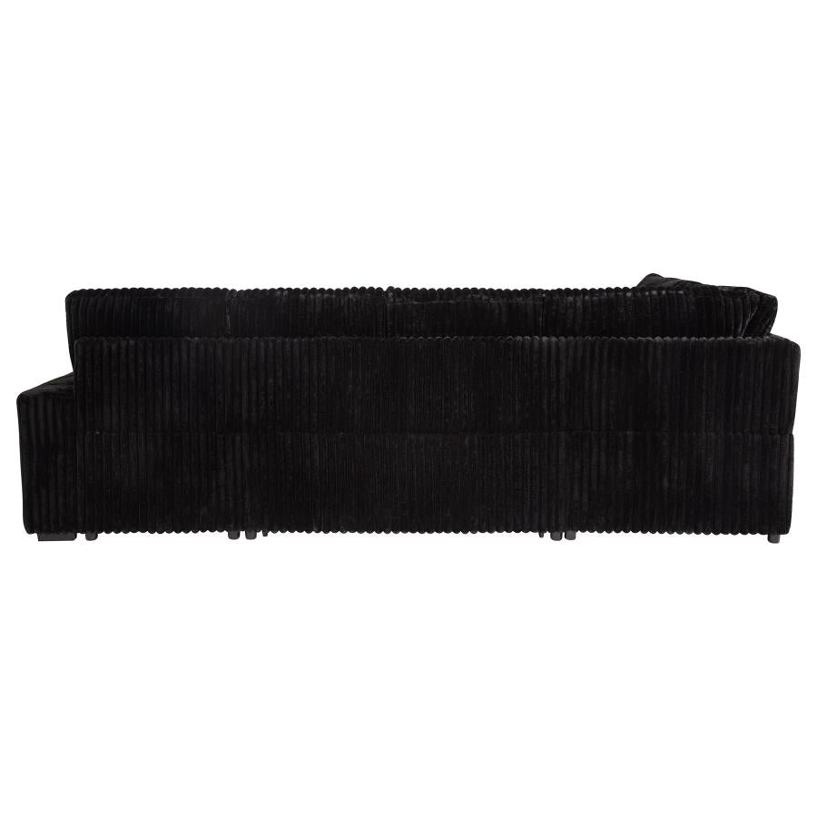 Devonshire Sleeper Sectional Sofa Storage Chaise Black-11
