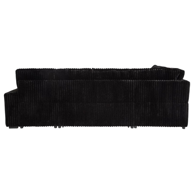 Devonshire Sleeper Sectional Sofa Storage Chaise Black-zoom-
