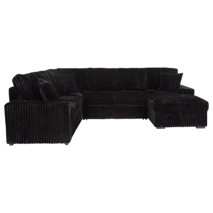 Devonshire Sleeper Sectional Sofa Storage Chaise Black-zoom-13