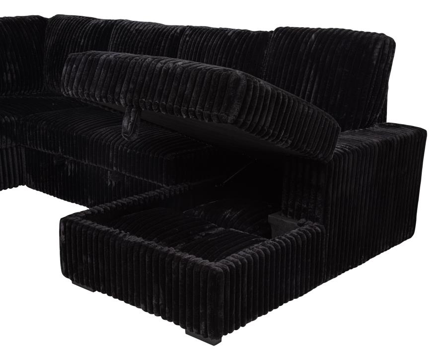 Devonshire Sleeper Sectional Sofa Storage Chaise Black-zoom-16