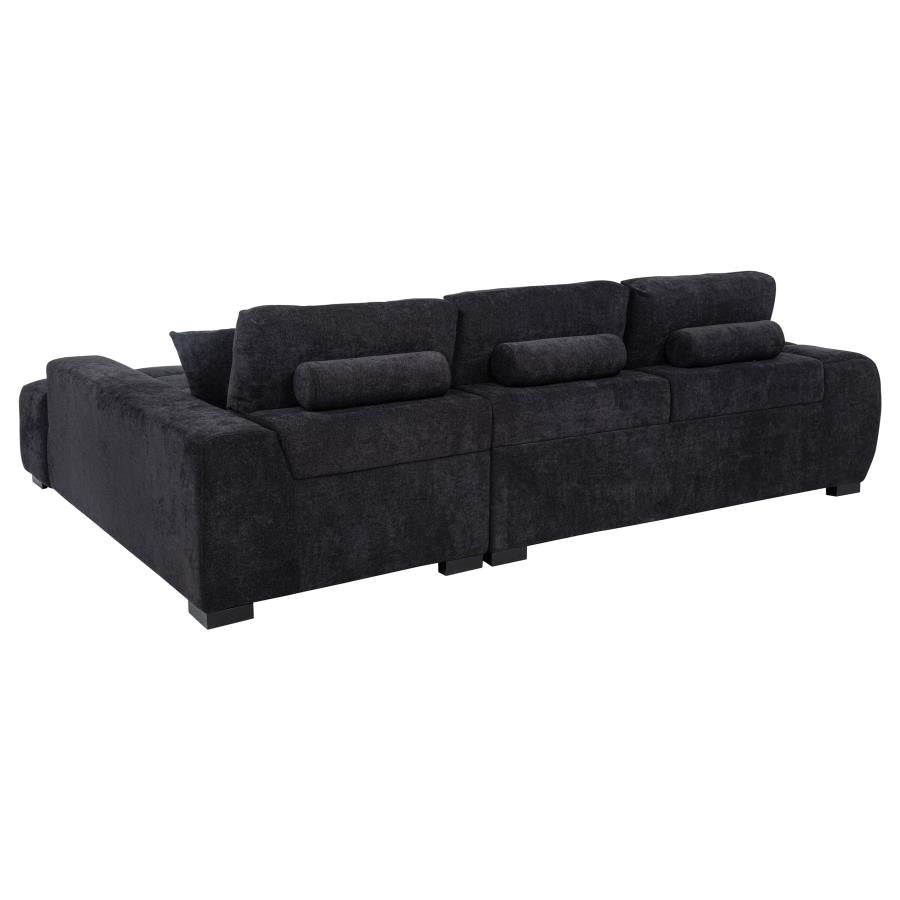 Octavia Upholstered Sectional Chaise Sofa Black-zoom-4