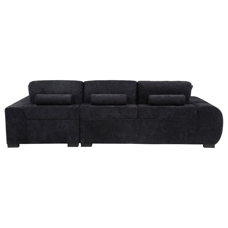 Octavia Upholstered Sectional Chaise Sofa Black-zoom-