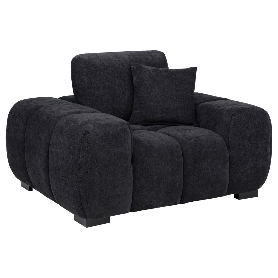Octavia Upholstered Track Arm Accent Chair Black-zoom-1