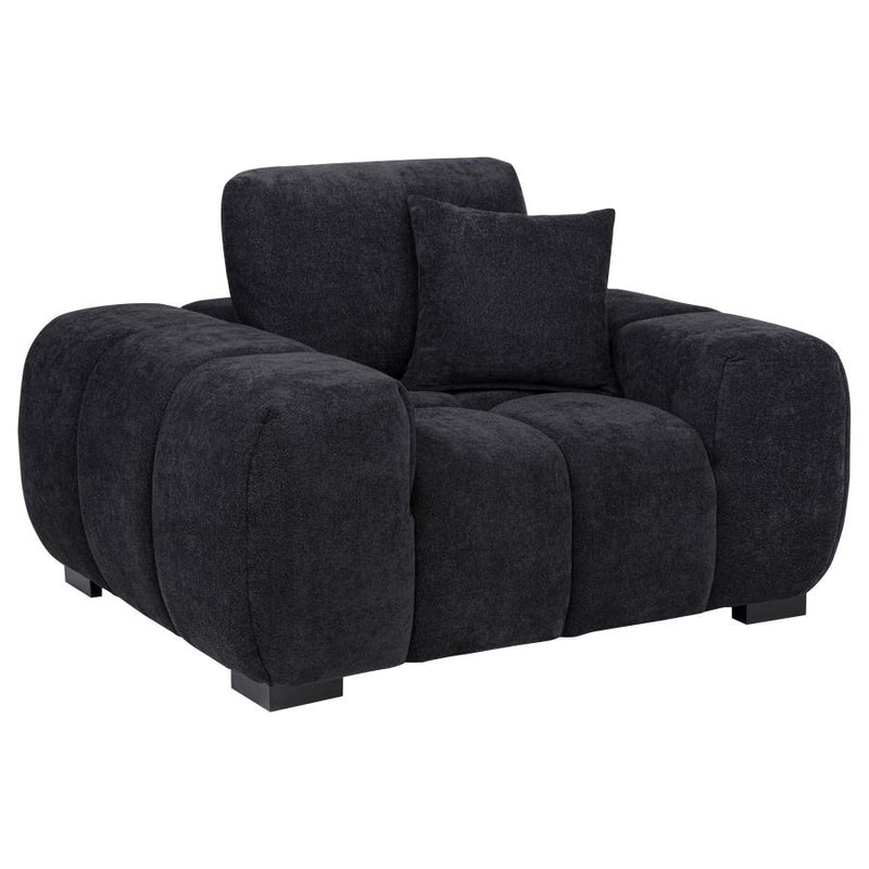 Octavia Upholstered Track Arm Accent Chair Black-zoom-