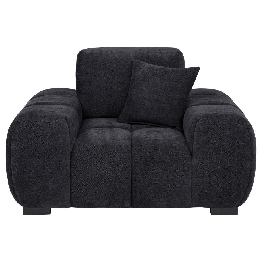 Octavia Upholstered Track Arm Accent Chair Black-3