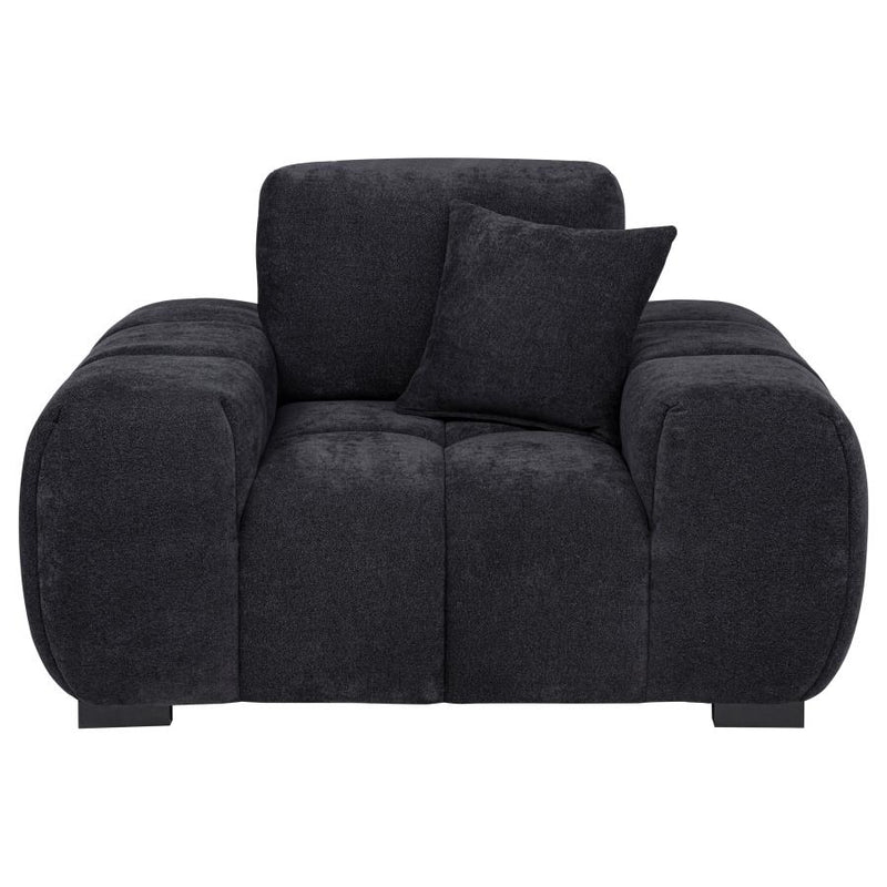 Octavia Upholstered Track Arm Accent Chair Black-zoom-