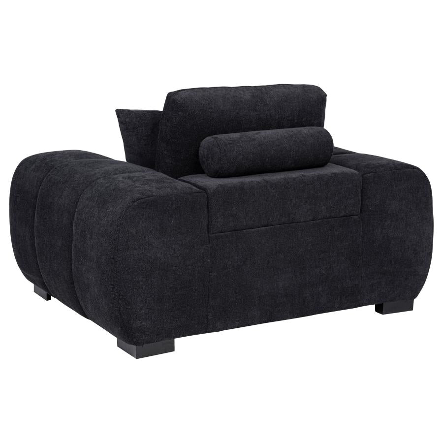 Octavia Upholstered Track Arm Accent Chair Black-zoom-4