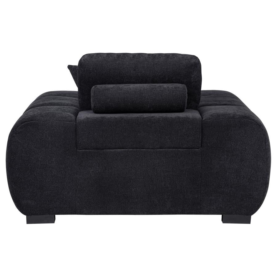 Octavia Upholstered Track Arm Accent Chair Black-zoom-5
