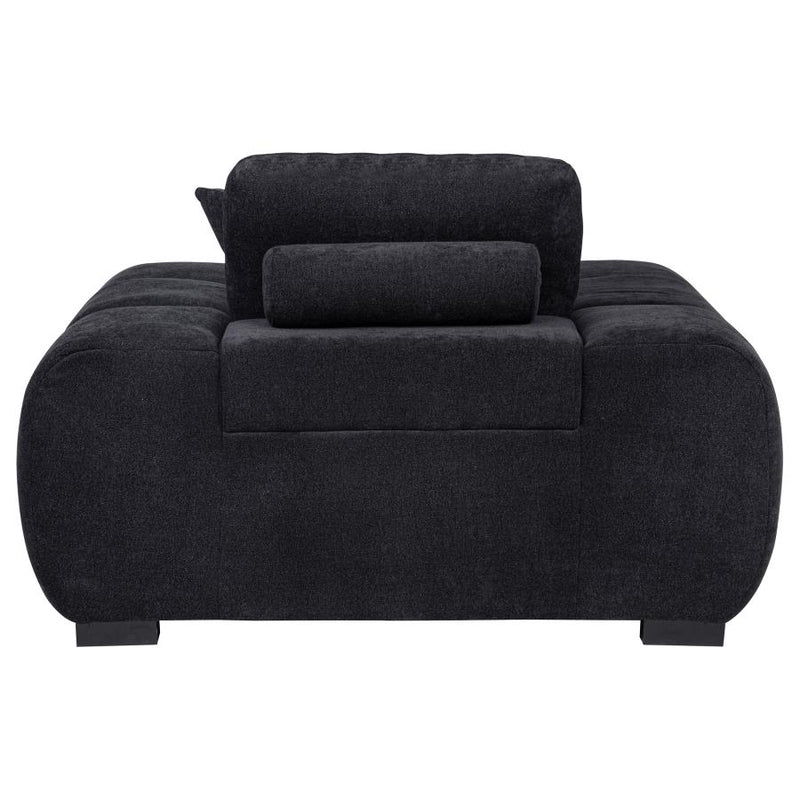 Octavia Upholstered Track Arm Accent Chair Black-zoom-