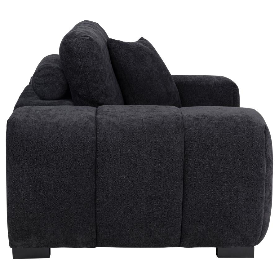 Octavia Upholstered Track Arm Accent Chair Black-zoom-6