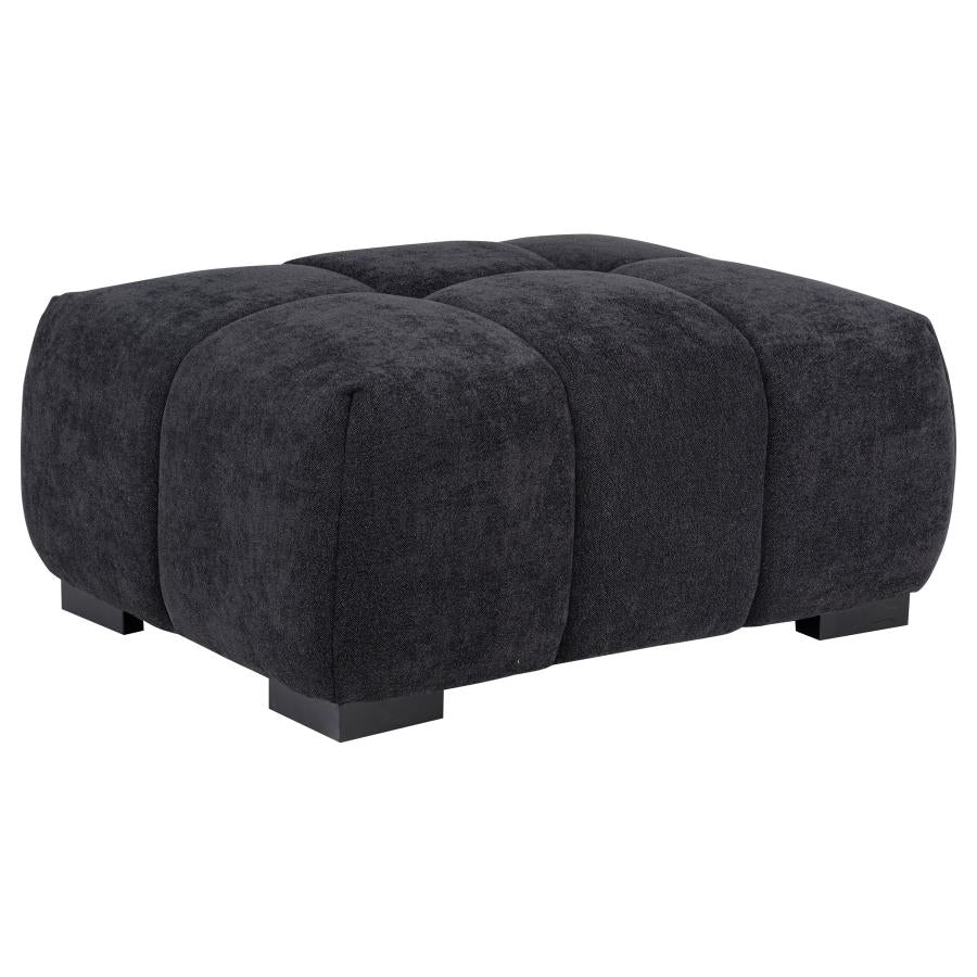 Octavia Upholstered Rectangular Ottoman Black-zoom-1