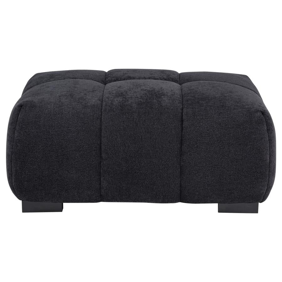 Octavia Upholstered Rectangular Ottoman Black-zoom-3