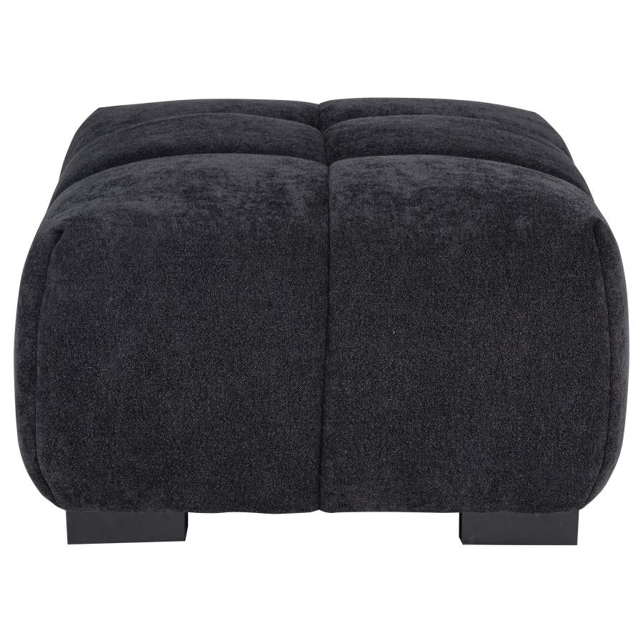 Octavia Upholstered Rectangular Ottoman Black-zoom-4