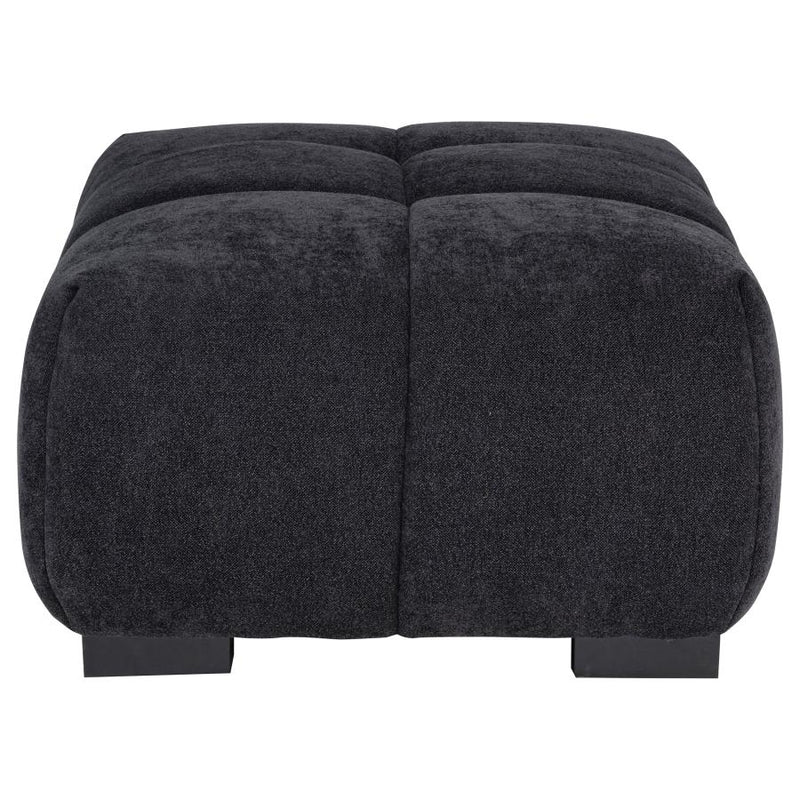 Octavia Upholstered Rectangular Ottoman Black-zoom-