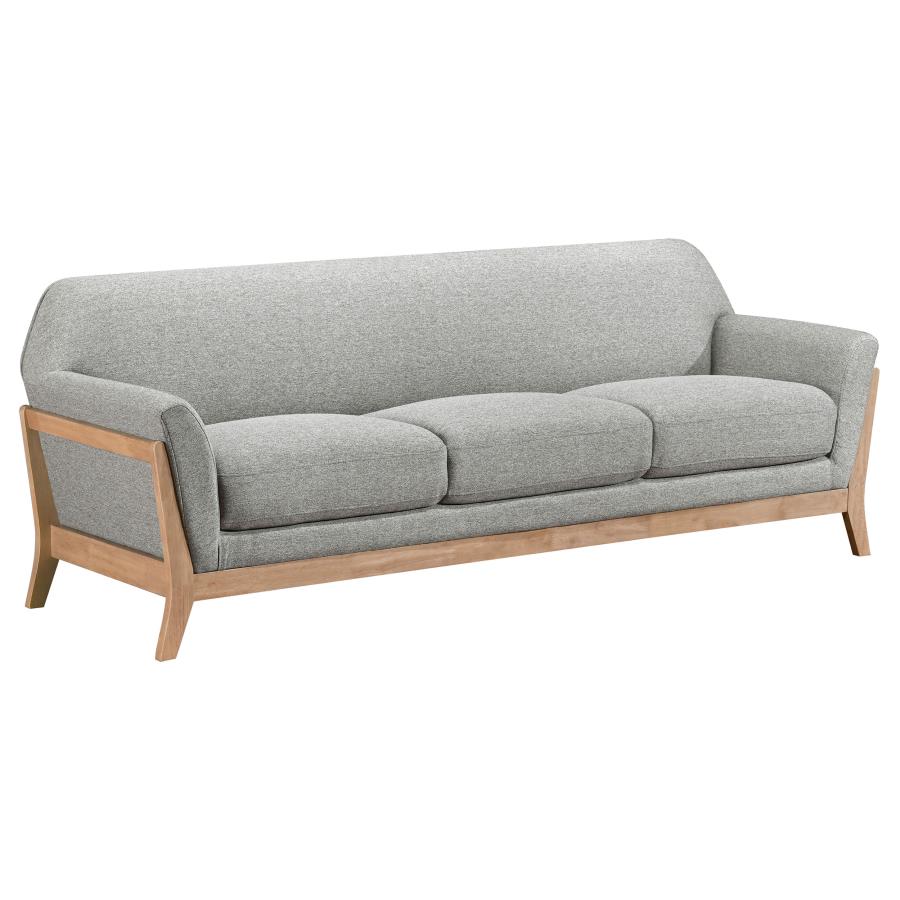 Vaughn 2-piece Fabric Upholstered Flared Arm Sofa Set Grey-3