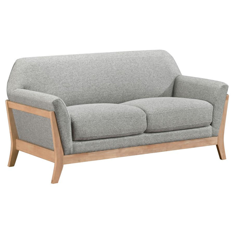 Vaughn 2-piece Fabric Upholstered Flared Arm Sofa Set Grey-zoom-