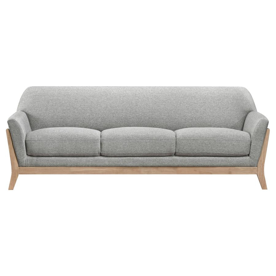 Vaughn 3-piece Fabric Upholstered Flared Arm Sofa Set Grey-4