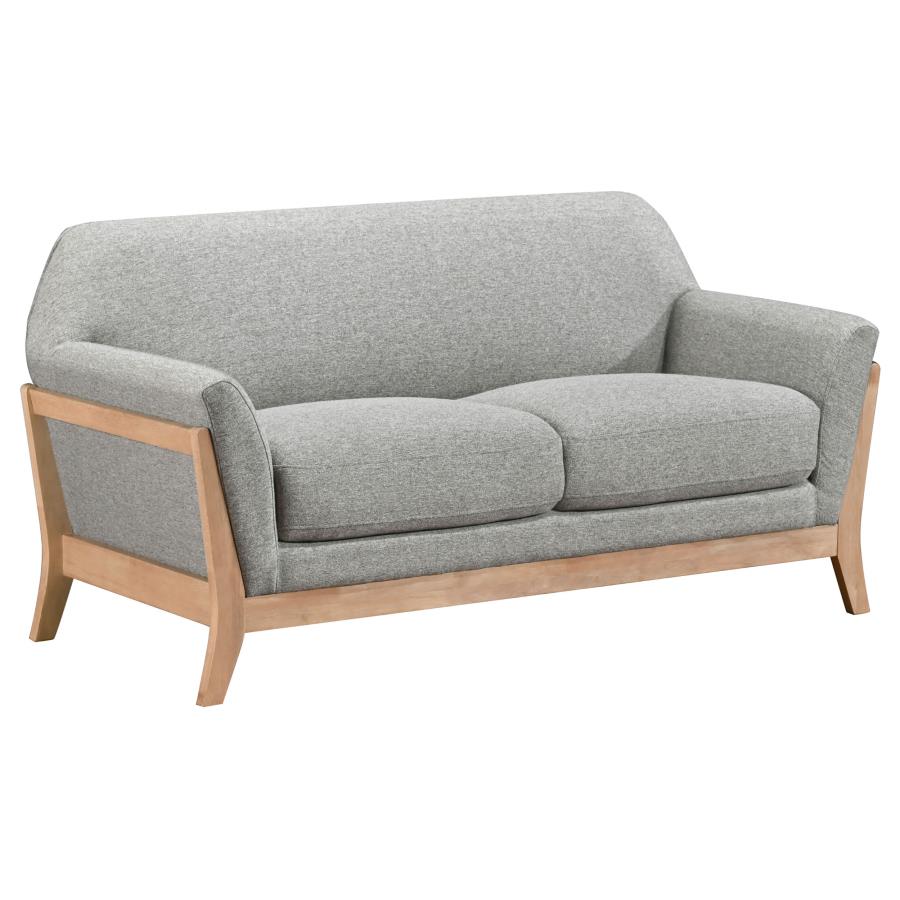 Vaughn 3-piece Fabric Upholstered Flared Arm Sofa Set Grey-zoom-7